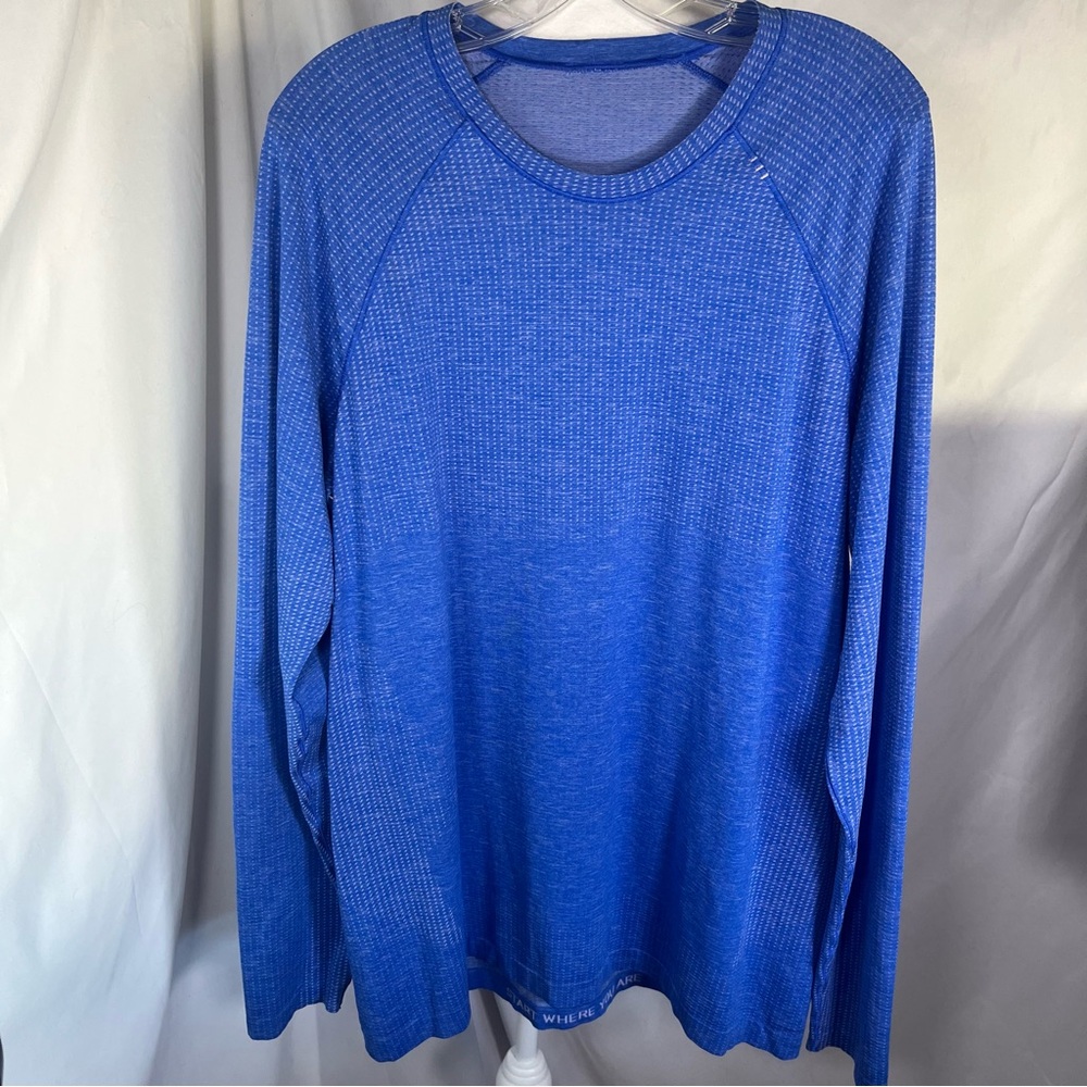 Lululemon Men’s Metal Vent Tech Long Sleeve Shirt Blue XL Gym Workout Running